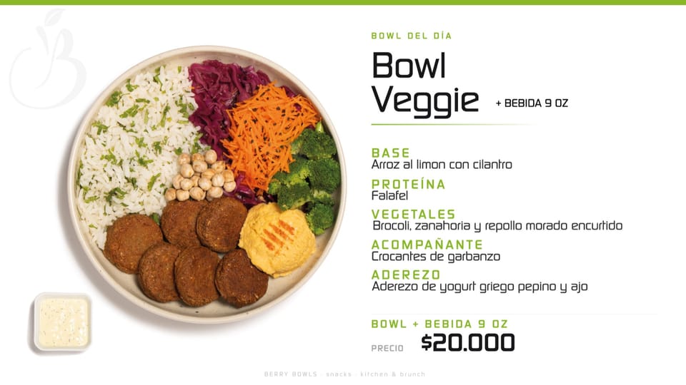 Berry Bowls: Sistema de menú